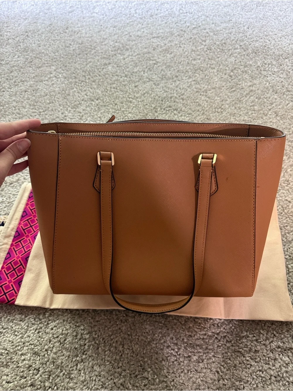 Tory Burch Tan Leather Tote Bag